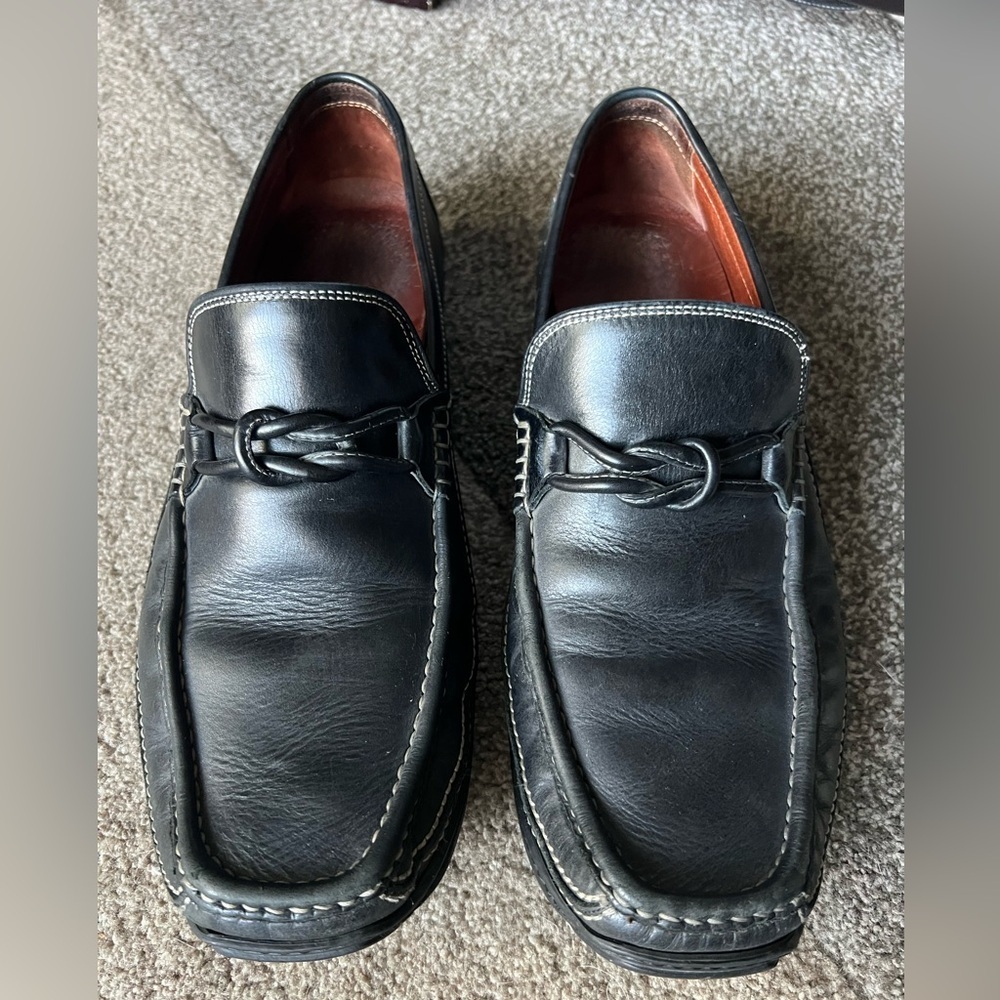 DONALD J. PLINER BLACK DRIVING LOAFER SHOE ETTORE I 20 LEATHER SLIP-ON - 12